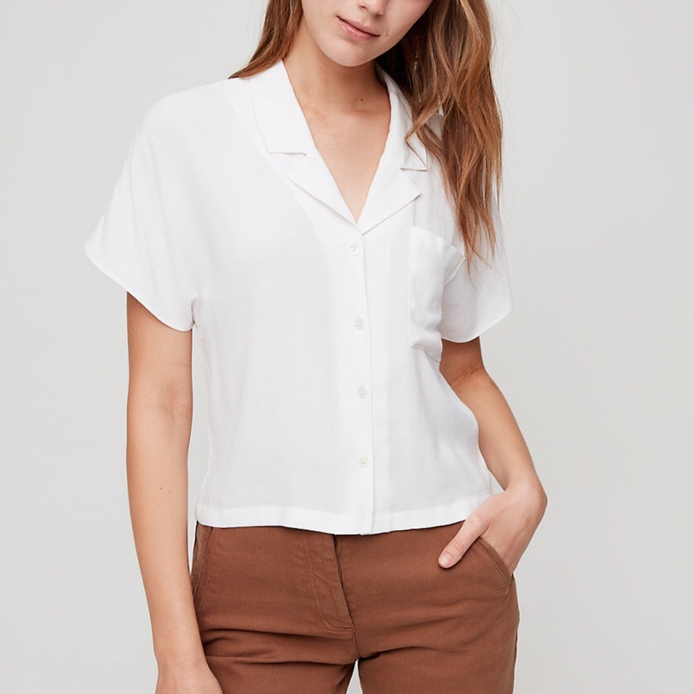 Wilfred Free Shawna Cream Crop Button Up Small